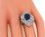 Oval Cut Sapphire Baguette Cut Diamond Platinum Ring