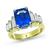 Estate 3.50ct Sapphire 0.50ct Diamond Gold Engagement Ring