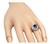 Oval Cut Sapphire Baguette and Round Cut Diamond Platinum Ring