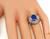 Oval Cut Sapphire Round and Baguette Cut Diamond Platinum Ring