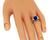 Cushion Cut Sapphire Trilliant Cut Diamond Platinum Engagement Ring