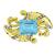 Aquamarine Diamond Gold Pin