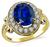 Estate 4.01ct Sapphire Diamond Ring