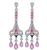 Estate 4.49ct Pink Sapphire 1.38ct Diamond Onyx Dangling Earrings