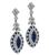 Marquise and Trilliant Cut Sapphire Round Cut Diamond 18k White Gold Earrings