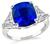 Estate 4.79ct Sapphire 0.90ct Diamond Engagement Ring