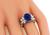 Oval Cut Sapphire Marquise and Round Cut Diamond Platinum Engagement Ring