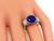 Round Cut Ceylon Sapphire Round Cut Diamond Platinum Anniversary Ring