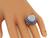 Round Cut Diamond and Sapphire 18k White Gold Heart Ring