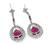 18k White Gold Rubellite Diamond Earrings