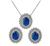 Estate 5.96ct Sapphire 2.00ct Diamond Earrings and Pendant Necklace Set