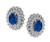 Oval Cut Sapphire Round Cut Diamond 18k White Gold Jewelry Set