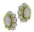 Round Cut Diamond 18k Yellow Gold and Platinum Earrings