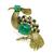 Estate Spritzer & Fuhrmann 6.00ct Emerald Sapphire Gold Bird Pin