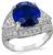 Estate 6.22ct Sapphire Diamond Engagement Ring