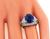 Oval Cut Sapphire Trilliant and Round Cut Diamond Platinum Engagement Ring