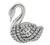 Estate 6.30ct Diamond White Gold Swan Pin