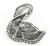 18k Gold Diamond Swan Pin