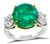 Estate 6.47ct Emerald GIA Certified 1.56ct Diamond Anniversary Ring