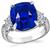 Estate 9.06ct Sapphire 1.00ct Diamond Engagement Ring