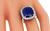 Cushion Cut Ceylon Sapphire Round Cut Diamond Platinum Engagement Ring