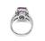 Emerald Cut Pink Sapphire Round Cut Diamond Platinum Engagement Ring