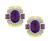 Estate 22.00ct Amethyst 1.40ct Diamond Gold Earrings