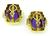 14k Yellow Gold Amethyst Diamond Earrings