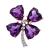 Estate 25.00ct Amethyst Diamond Clover Pin