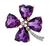 Amethyst Diamond Gold Clover Pin