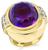 Estate 20.00ct Amethyst 1.00ct Diamond Gold Cocktail Ring