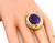 Cushion Cut Amethyst Carre Cut Diamond 14k Yellow Gold Ring