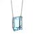 Emerald Cut Aquamarine 14k White Gold Pendant Necklace