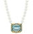Estate 35.00ct Aquamarine 1.25ct Diamond Pearl Pin / Pendant Necklace