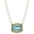 Estate 35.00ct Aquamarine 1.25ct Diamond Pearl Pin / Pendant Necklace