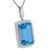 Emerald Cut Aquamarine Round Cut Diamond 14k White Gold Pendant