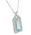Emerald Cut Aquamarine Round and Baguette Cut Diamond Platinum Pendant Necklace