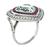 Aquamarine Diamond Ruby Platinum Ring