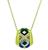 Asch Grossbardt Diamond Gemstone Inlay Gold Pendant Necklace