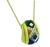 Round Cut Diamond Multi Color Gemstone Inlay 14k Yellow Gold Pendant Necklace