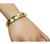 14k Yellow Gold Multi Gemstone Inlay Bangle by Asch Grossbardt