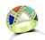 Estate Asch Grossbardt 0.75ct Diamond Multi Gemstone Inlay Gold Ring