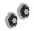 Round Cut Black and White Diamond 18k White Gold Flower Earrings