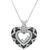 2.20ct Round Cut Diamond 2.00ct Black Diamond 18k White Gold Heart Pendant Necklace