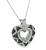 Estate 4.20cttw Black and White Diamond Happy Diamond Style Heart Pendant Necklace