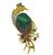 Estate Black Opal 0.50ct Diamond Precious Gemstone Gold Bird Pin
