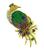 Oval Cut Black Opal Round Cut Diamond Sapphire Emerald and Ruby 18k Yellow Gold Bird Pin