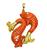 18k Yellow Gold Carved Coral Round Cut Diamond 18k Yellow Gold Koi Pendant
