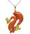 Estate Diamond Coral Gold Koi Fish Pendant