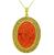 Estate Carved Coral Gold Pendant Necklace